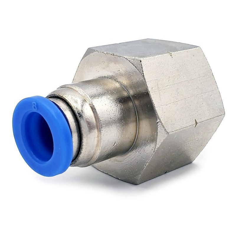 5 Pc of Straight Female Pneumatic Connector/Fitting 1/2 Npt X 8mm