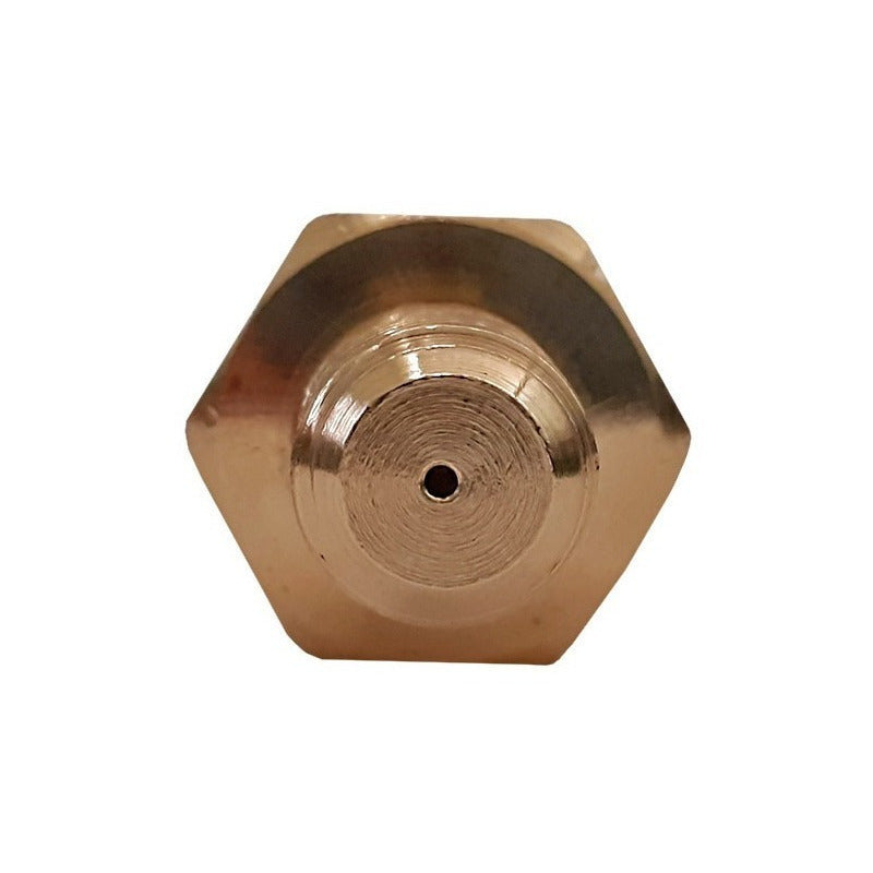 Amortiguador tipo tornillo, permite ajustar el paso del fluido evitando desclibraciones. Conexión de latón 1/4" NPT.