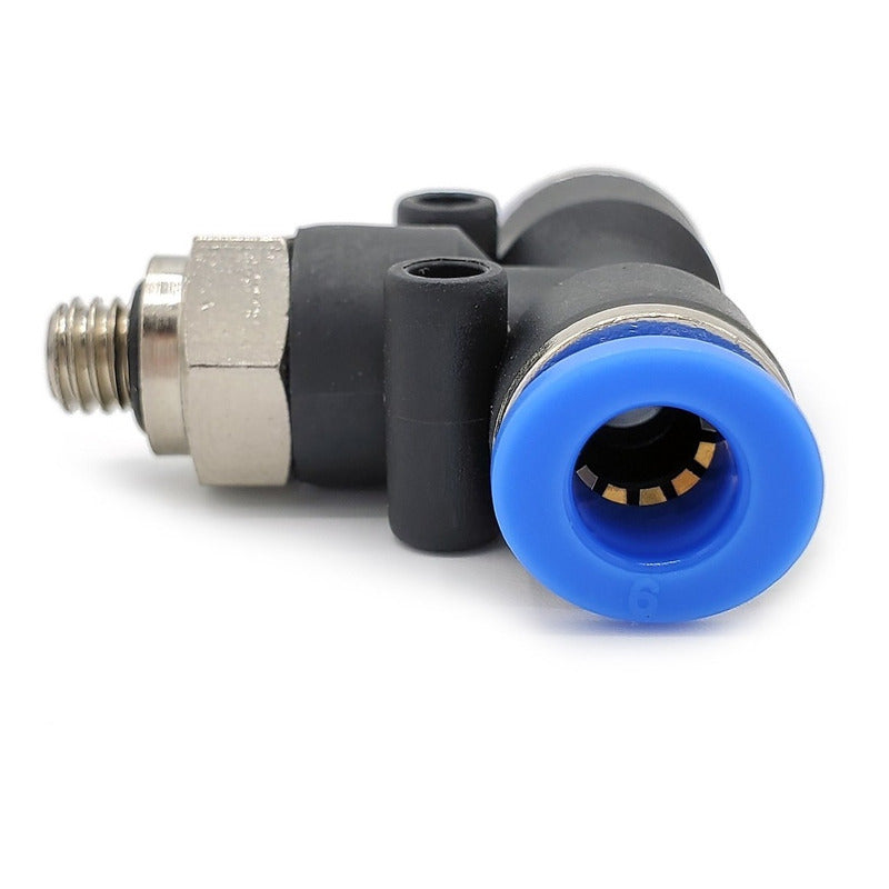10 Pz De Conector/racor Rápido Neumático Tee M6 X 6mm