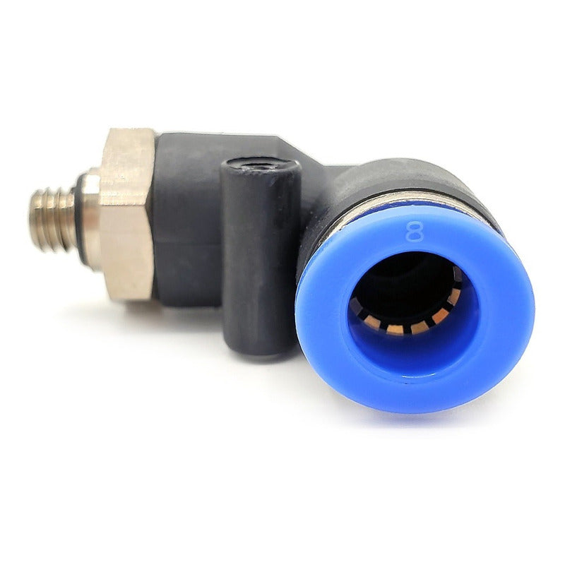 10 Pz De Conector/racor Rápido Neumático Codo M6 X 8mm