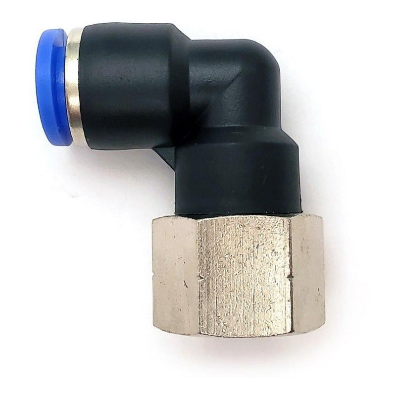 10 Pz De Conector/racor Neumático Codo Hembra 1/4 X 8 Mm
