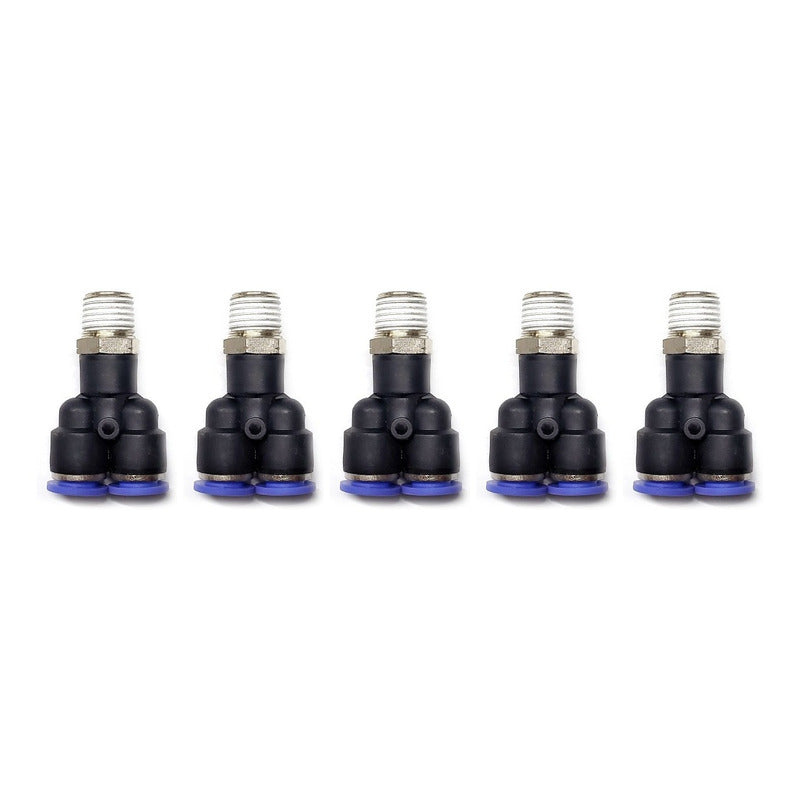 5 Pc Of Quick Connector / Pneumatic Fitting Yee 1/4 Npt X 8mm