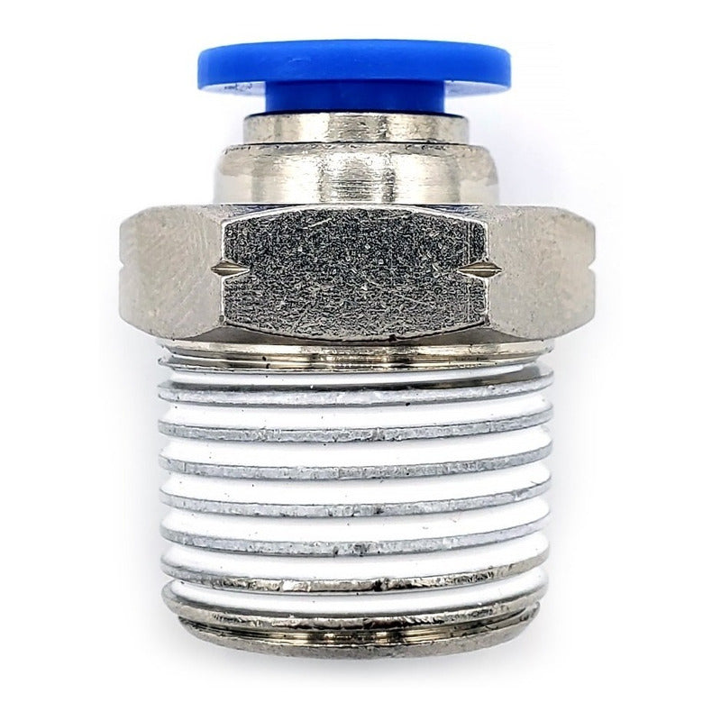 10 Pcs Straight Pneumatic Quick Connector/Fitting 3/8 Npt X 6mm