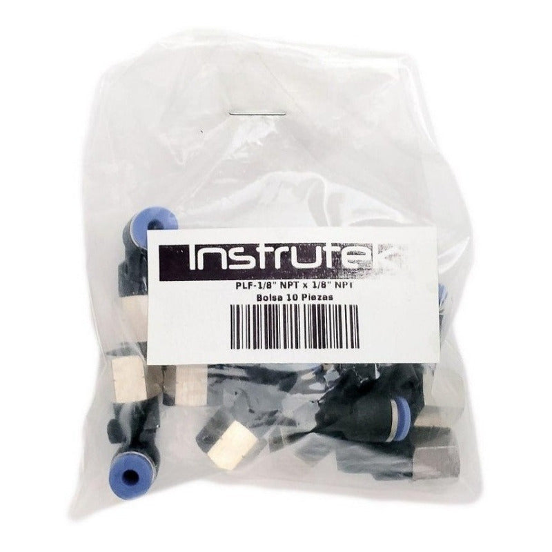 10 Pz De Conector/racor Neumático Codo Hembra 1/8 Npt X 1/8