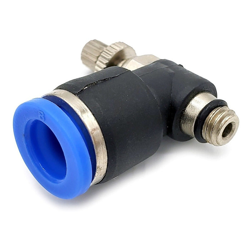 Conector / Regulador De Caudal Neumático Codo M6 x 8mm