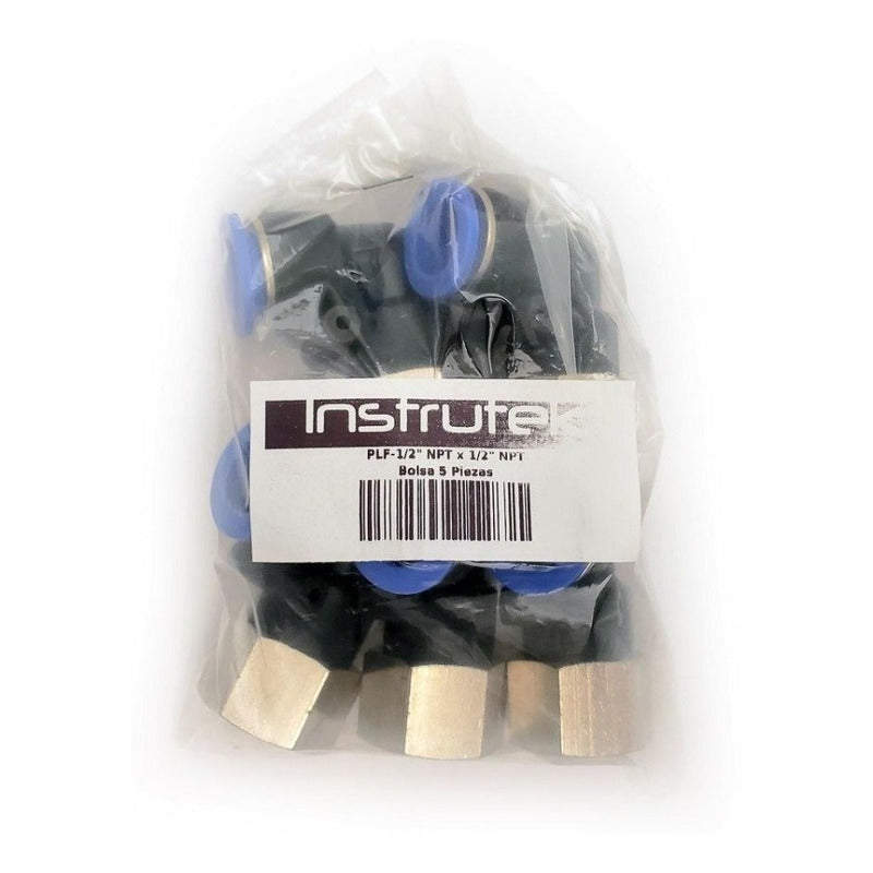 5 Pz De Conector/racor Neumático Codo Hembra 1/2 Npt X 1/2