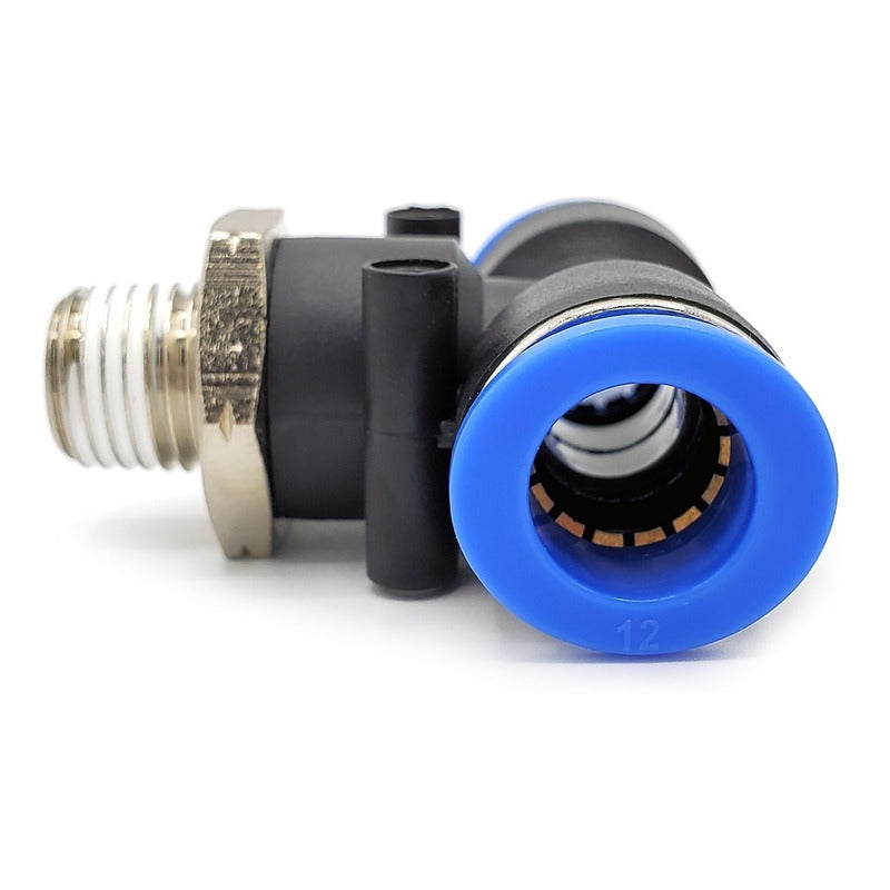 5pz Racor Rápido Neumático En Tee 1/4 Npt X 12mm