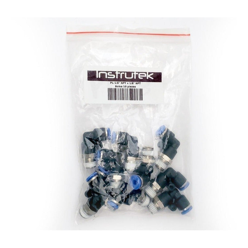 10 Pz De Conector/racor Rápido Neumático Codo 1/8 Npt X 1/8