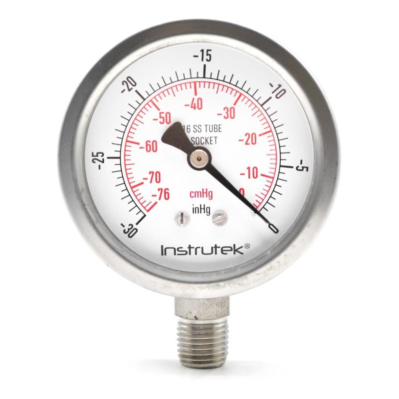 Vacuum Gauge 2.5, Stainless Steel, 1/4 Npt, 30 Vac Inhg-cmhg