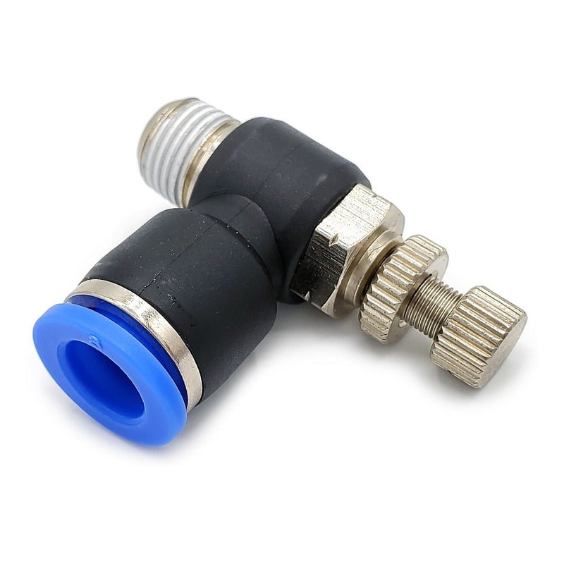 Connector / Pneumatic Flow Regulator Elbow 1/8 Npt X 8mm