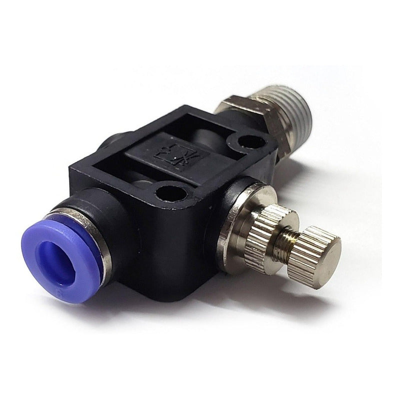Straight Pneumatic Flow Regulator/Connector 1/4 Npt X 6mm