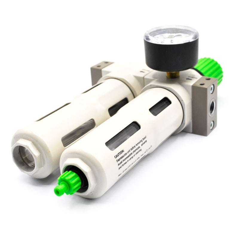 Filtro-regulador-lubricador 1/4 Alta Presión Con Manómetro