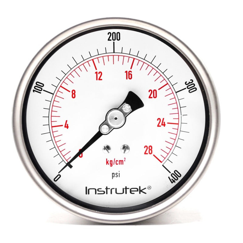 Manómetro Premium Inox Glicerina Carátula 4 PLG , 400 Psi