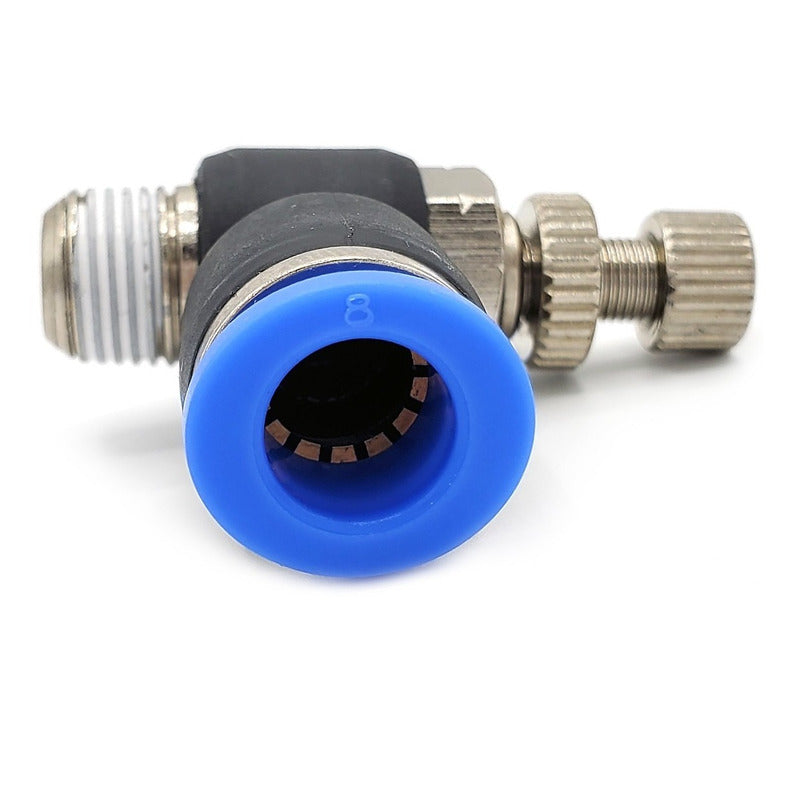 Connector / Pneumatic Flow Regulator Elbow 1/8 Npt X 8mm