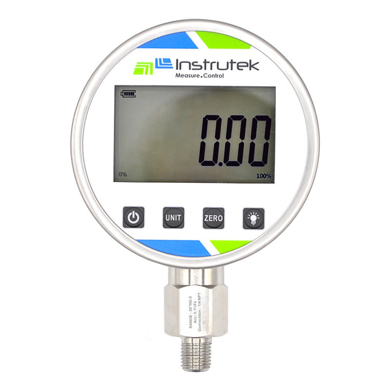 Instutrek Brand Digital Vacuum Gauge, 1/4 Npt- 30 Inhg
