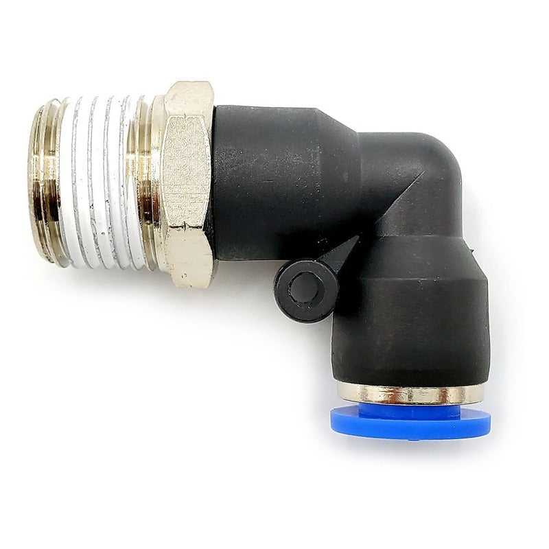 5 Pz De Conector/racor Rápido Neumático Codo 3/8 Npt X 8mm