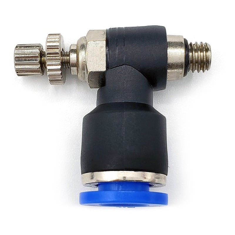Conector / Regulador De Caudal Neumático Codo M5 X 1/4"