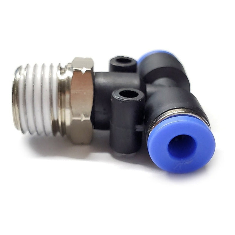 5pz Racor Rápido Neumático En Tee 1/4 Npt Macho X 4 Mm Mang.