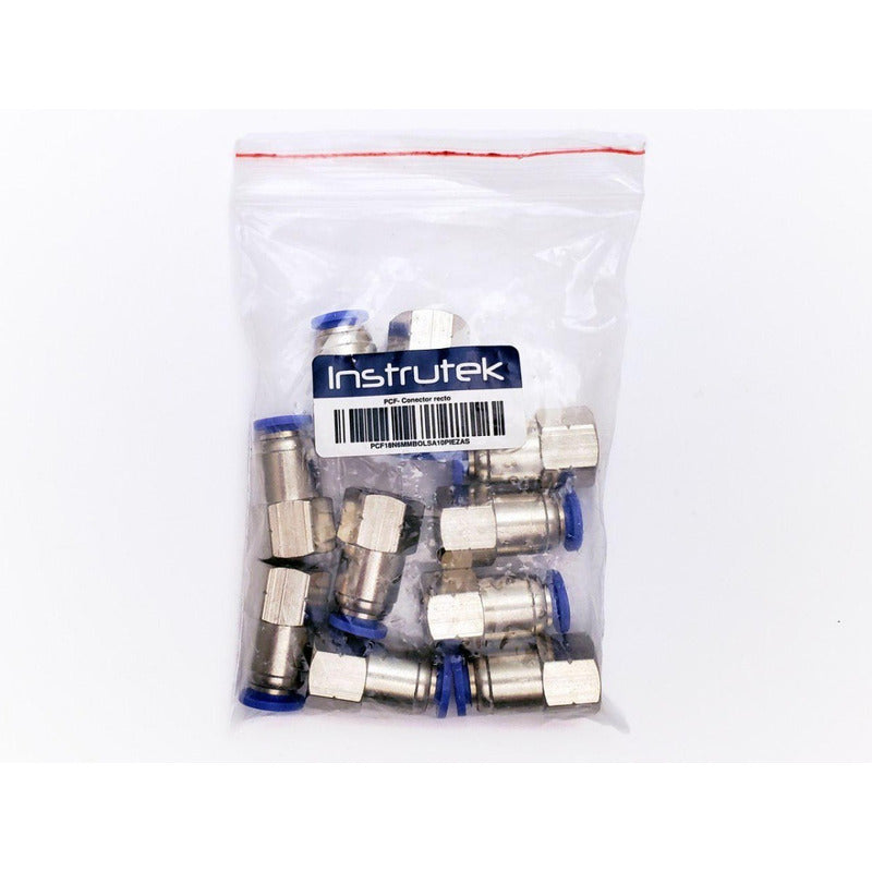 10 Pz De Conector/racor Neumático Recto Hembra 1/8 X 6mm