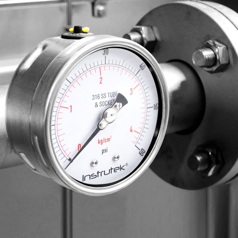 Fully Stainless Steel High Pressure Gauge 4 PLG, 60 Psi