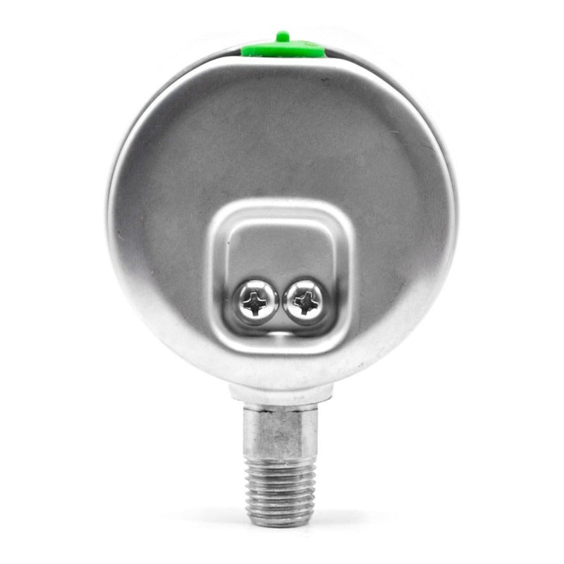 Manovacuómetro 2.5", acero inoxidable, 1/4" NPT, inferior, 30 Vac inHg-cmHg, 160 psi-kg/cm2