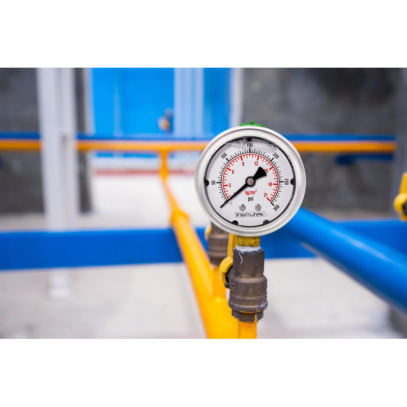 Stainless Steel Glycerin Pressure Gauge 2.5 IN, 300 Psi (air, water)