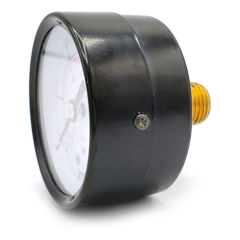 2" Standard, dry, pressure gauge, black steel case, 1/4" NPT, back connection, 0 to 200 psi-kPa