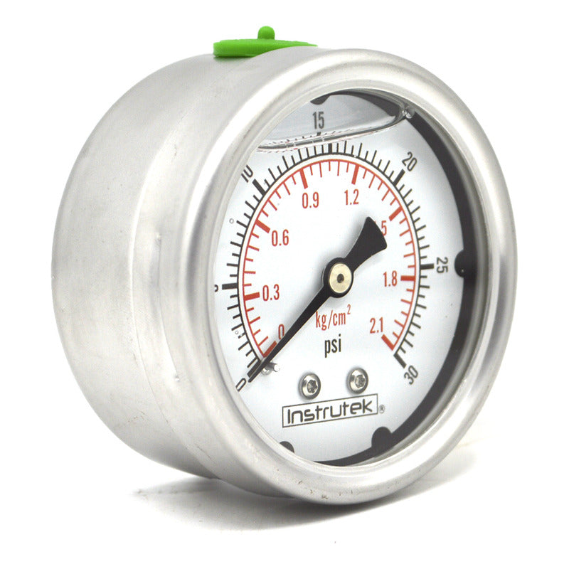 Stainless Steel Glycerin Pressure Gauge 2.5 IN, 30 Psi (air, water)