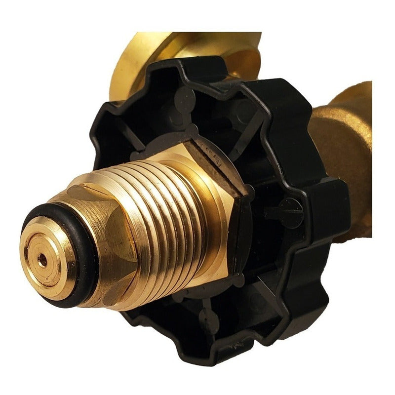 Manómetro medidor - adaptador de gas LP fabricado en latón.