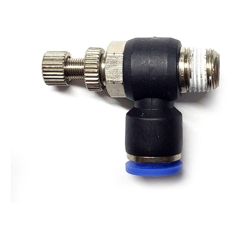 Pneumatic Flow Regulator/Connector Elbow 1/8 Npt X 6 Mm