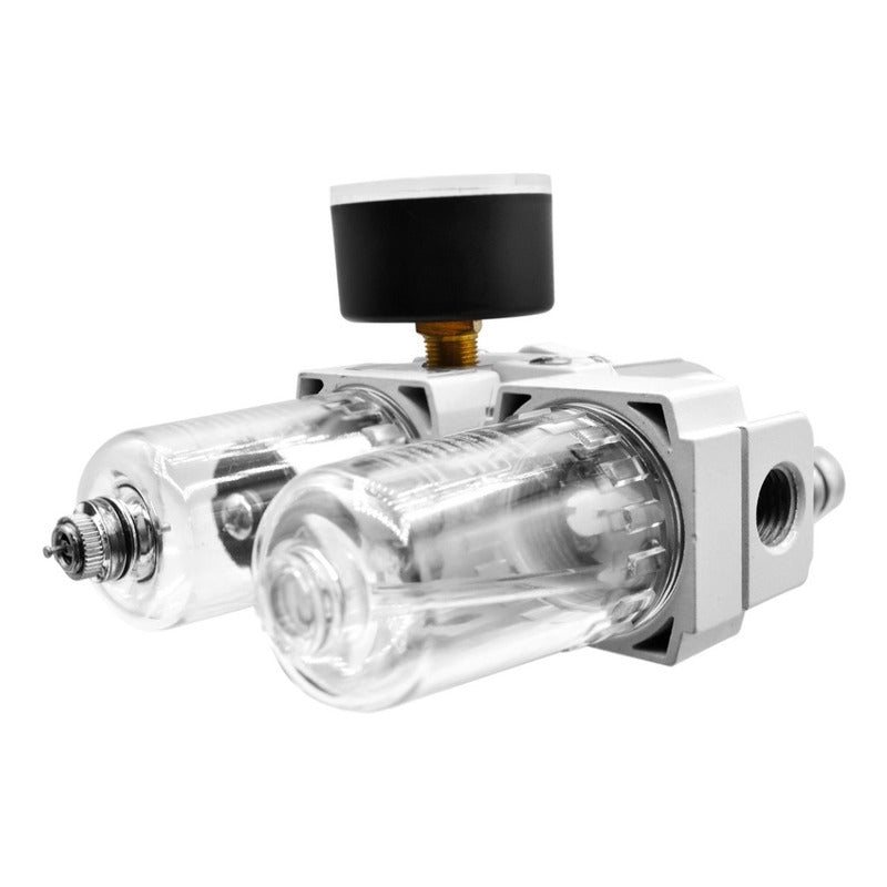 Regulator Filter + Lubricator ¼ Frl Compact With Pressure Gauge