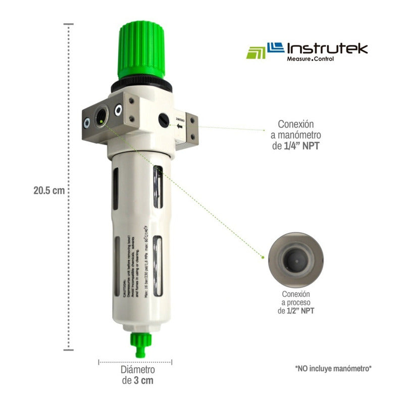 Filtro-regulador 1/4 Alta Presión P/ Compresor Sin Manómetro