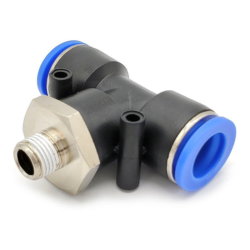 5pz Racor Rápido Neumático En Tee 1/8 Npt X 12mm