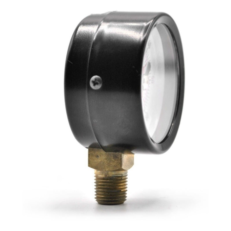 1.5" Standard, dry, pressure gauge, black steel case, 1/8" NPT, bottom connection, 0 to 60 psi-kPa