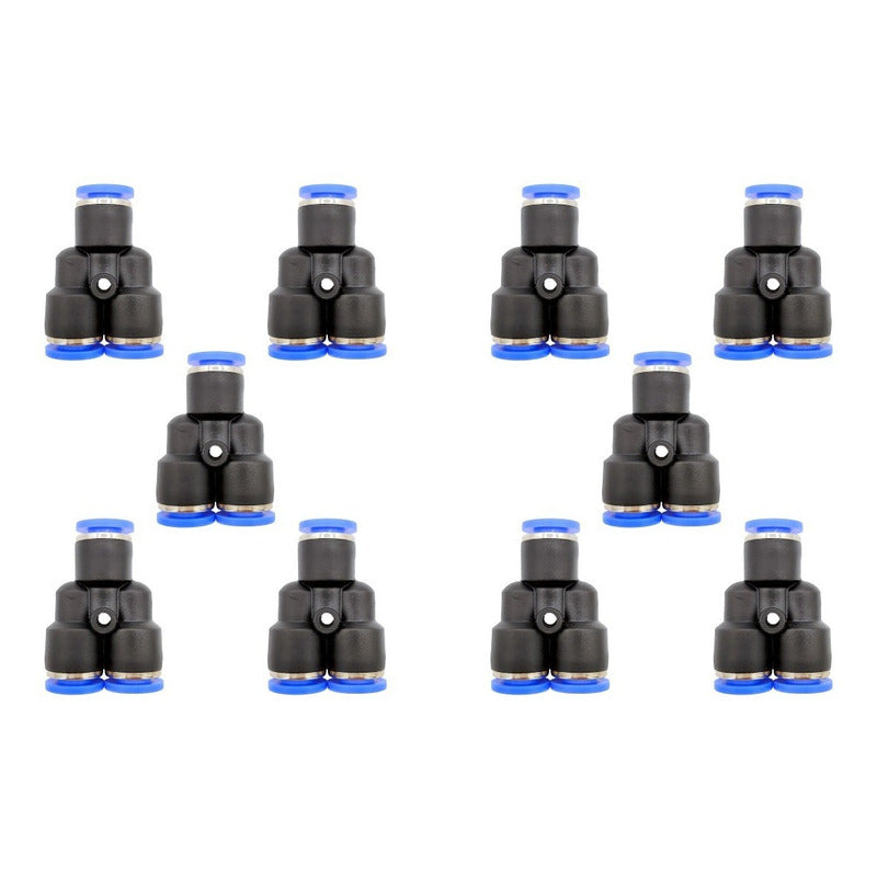 10 Pz Pneumatic Union Fitting Yee 1/4