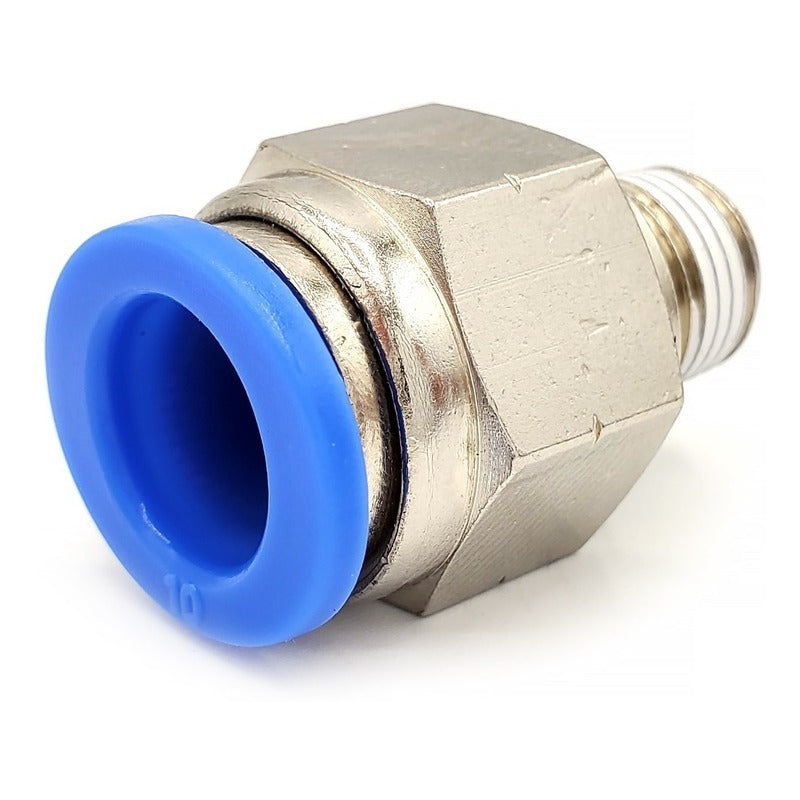 10 Pz De Conector/racor Rápido Neumático Recto 1/8 Npt X10mm