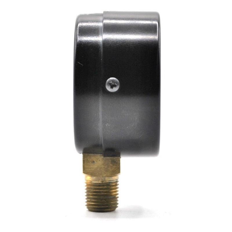 1.5" Standard, dry, pressure gauge, black steel case, 1/8" NPT, bottom connection, 0 to 60 psi-kPa