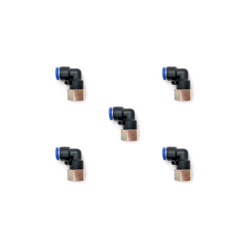 5 Pz De Conector/racor Neumático Codo Hembra 1/2 Npt X 1/2