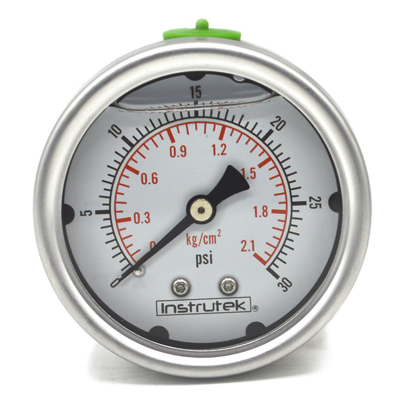 Stainless Steel Glycerin Pressure Gauge 2.5 IN, 30 Psi (air, water)