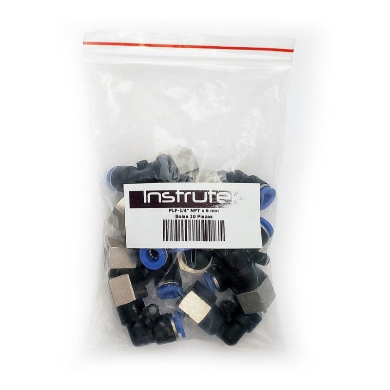 10 Pcs Pneumatic Connector/Fitting Female Elbow 1/4 X 6 Mm