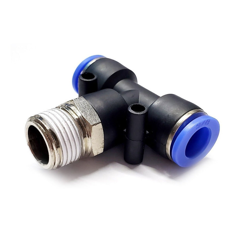 5pcs Pneumatic Tee Fitting 3/8 Npt Male X 3/8 Mang.