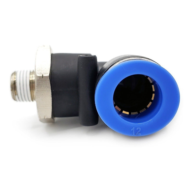 5 Pz De Conector/racor Rápido Neumático Codo 1/8 Npt X 12mm