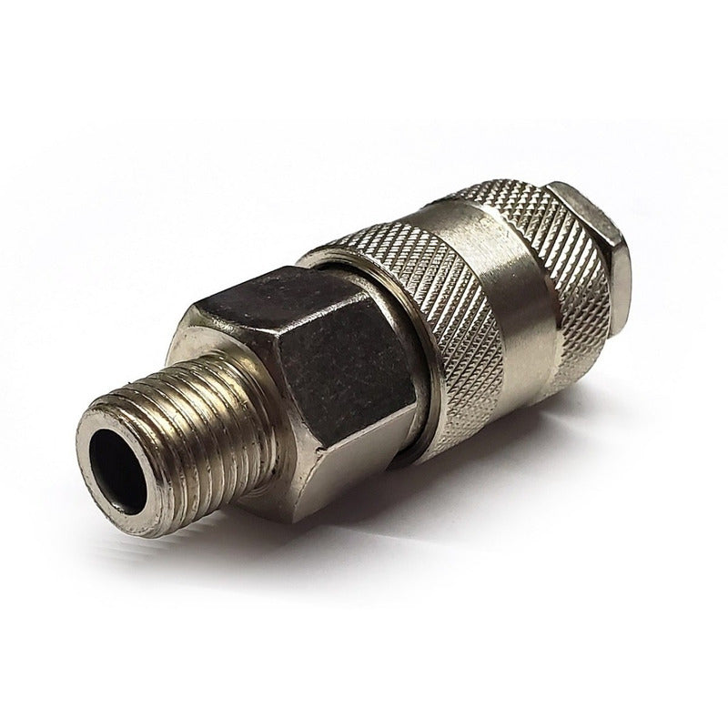 Quick Coupling with 1/4 NPT Male Made of Nickel-Plated Brass