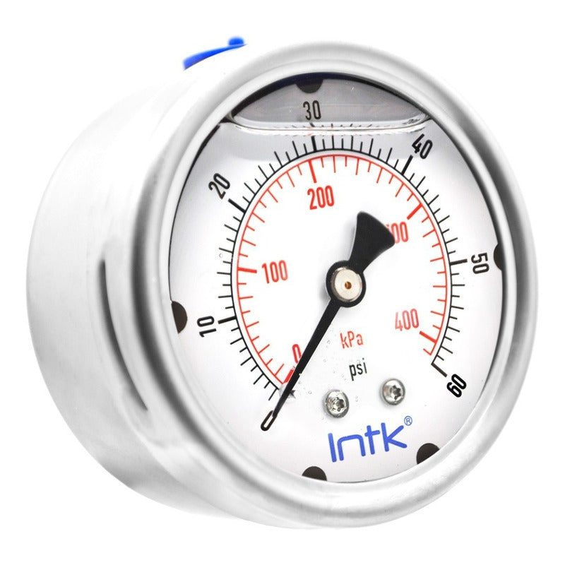 Stainless steel pressure gauge 2.5 PLG, 60 Psi 400 Kpa Conx. Later