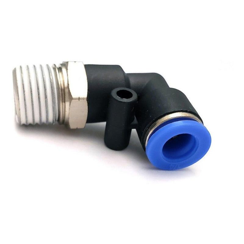 10 Pz De Conector/racor Rápido Neumático Codo 1/4 Npt X 1/4