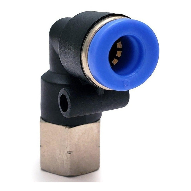10 Pz De Conector/racor Neumático Codo Hembra 1/8 X 6 Mm