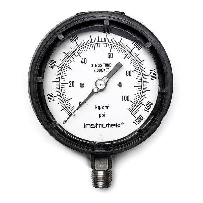 Pressure Gauge Phenolic Stainless Steel Glycerin Case 4.5 IN. 1500 Psi