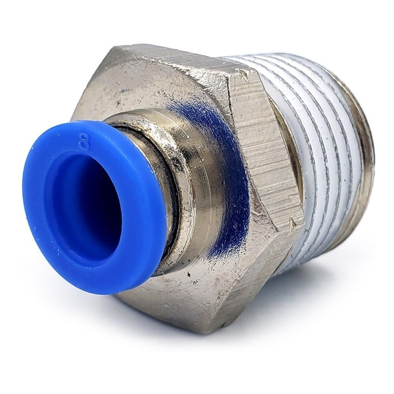 5 Pc of Straight Pneumatic Quick Connector/Fitting 1/2 Npt X 8mm