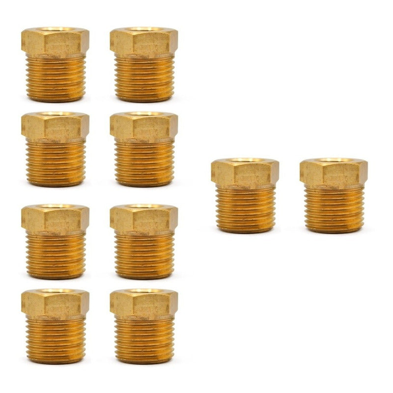 Bushing De Latón 1/8 Ntp Hembra A 3/8 Npt Macho 10 Pz