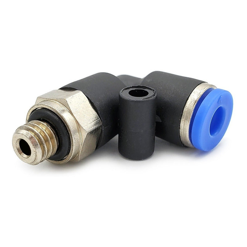 10 Pz De Conector/racor Rápido Neumático Codo M5 X 4mm